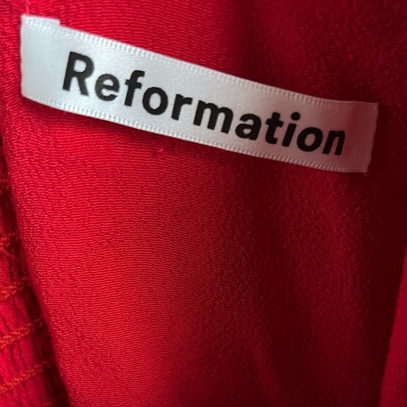 Reformation Holden Cherry Red Mini Dress - Picture 6 of 6